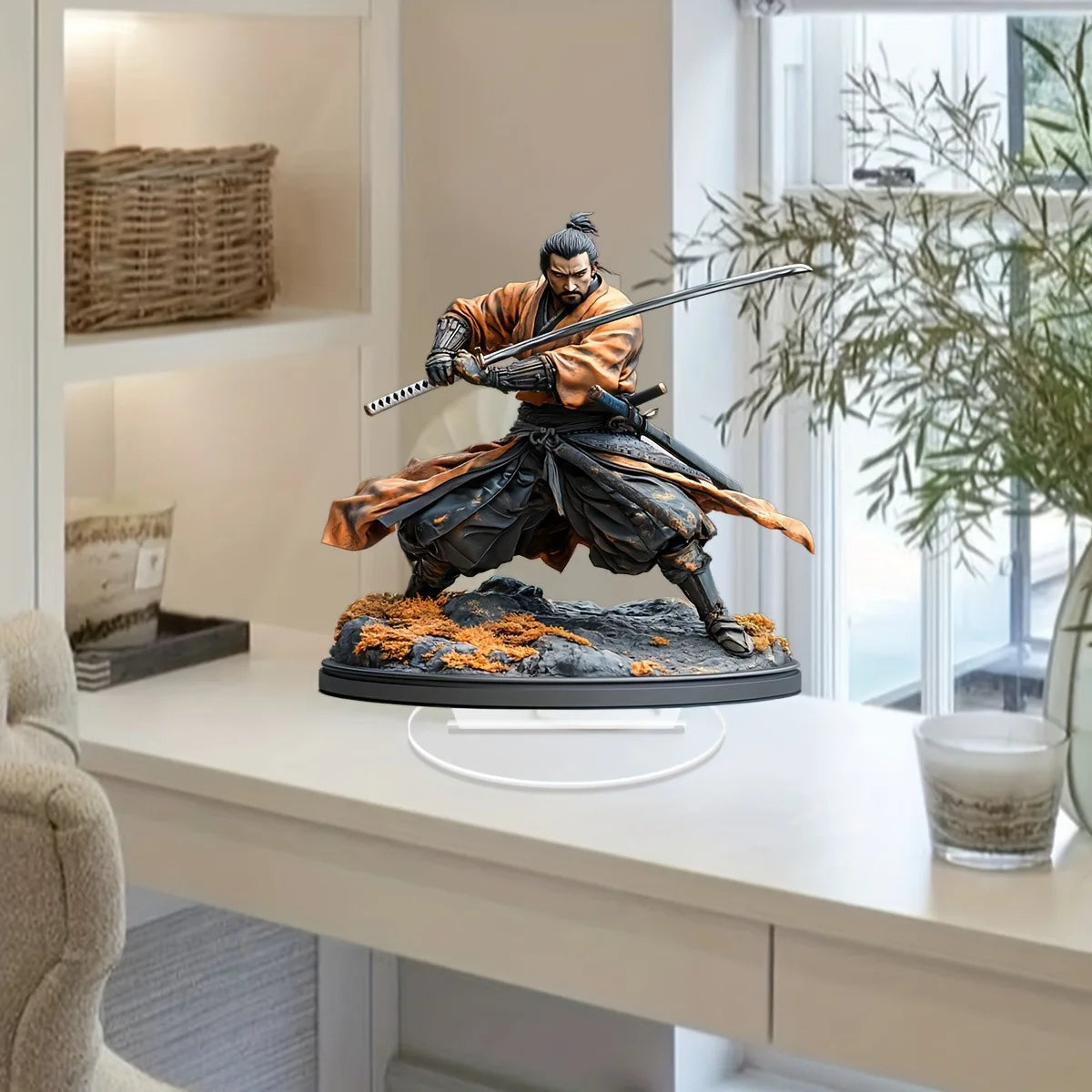 1pcs Samurai Desktop Decoration Statues - Traditional Martial Arts Warrior Decoration, Home Decoration, Office Desk Decoration