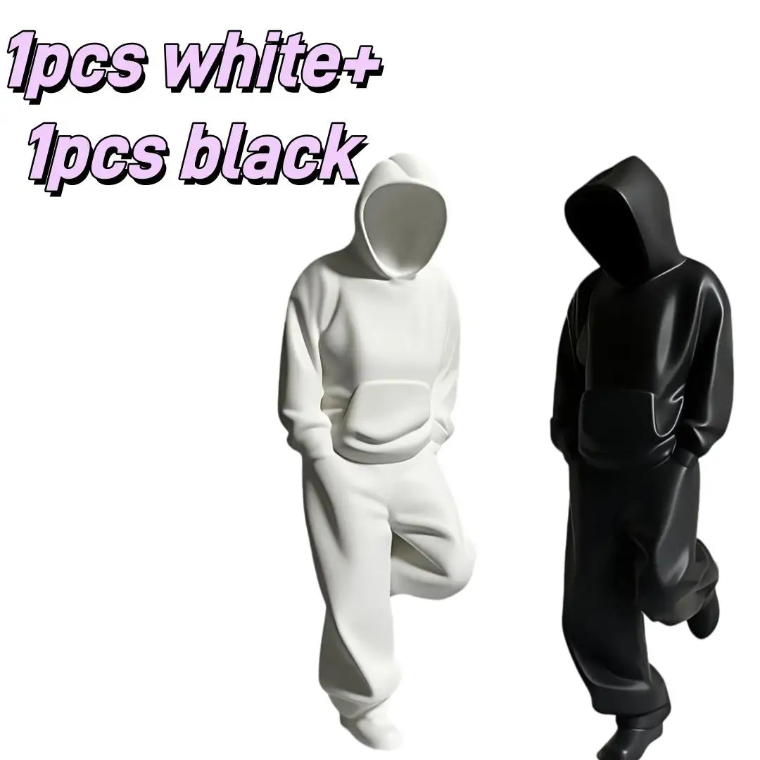 1/2pcs Faceless Thinker Model Set – Black & White Plastic Decor for Computer Desk, Hallway Collectors