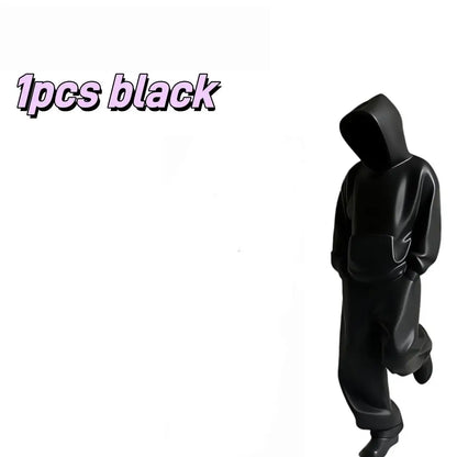 1/2pcs Faceless Thinker Model Set – Black & White Plastic Decor for Computer Desk, Hallway Collectors
